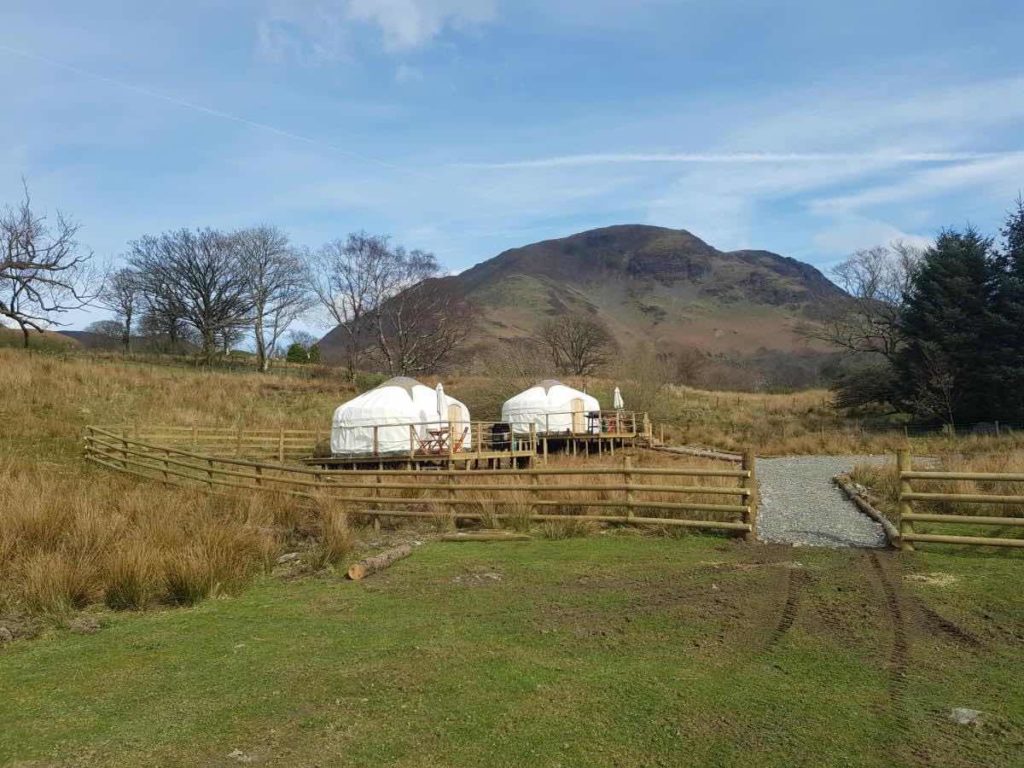 The yurts at Sykles Farm in Buttermere.