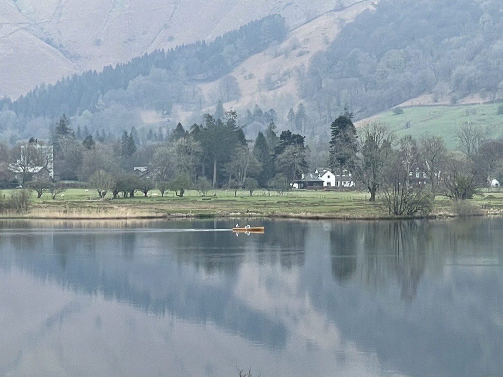 Grasmere lake with a rowing boat