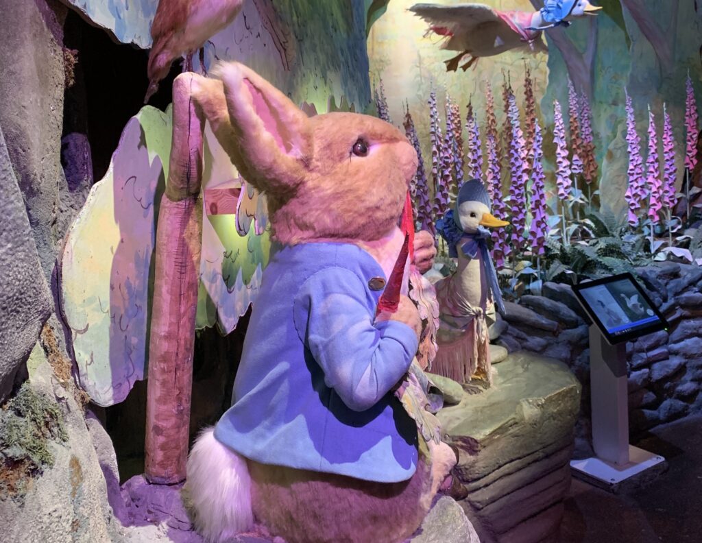Peter Rabbit model in the World of Beatrix potter in Bowness on Windermere