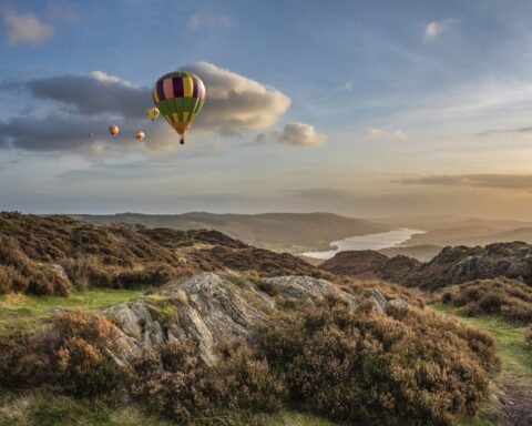 Unusual Lake District activities– Hot Air Balloon over Holme Fell - Coniston