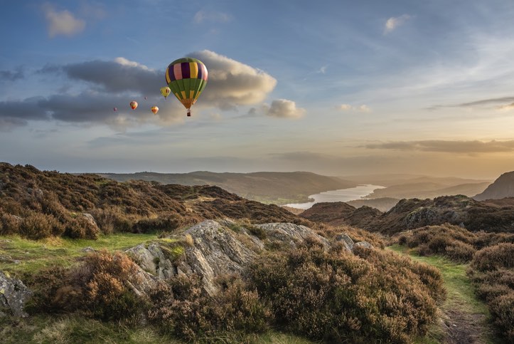 Unusual Lake District activities– Hot Air Balloon over Holme Fell - Coniston
