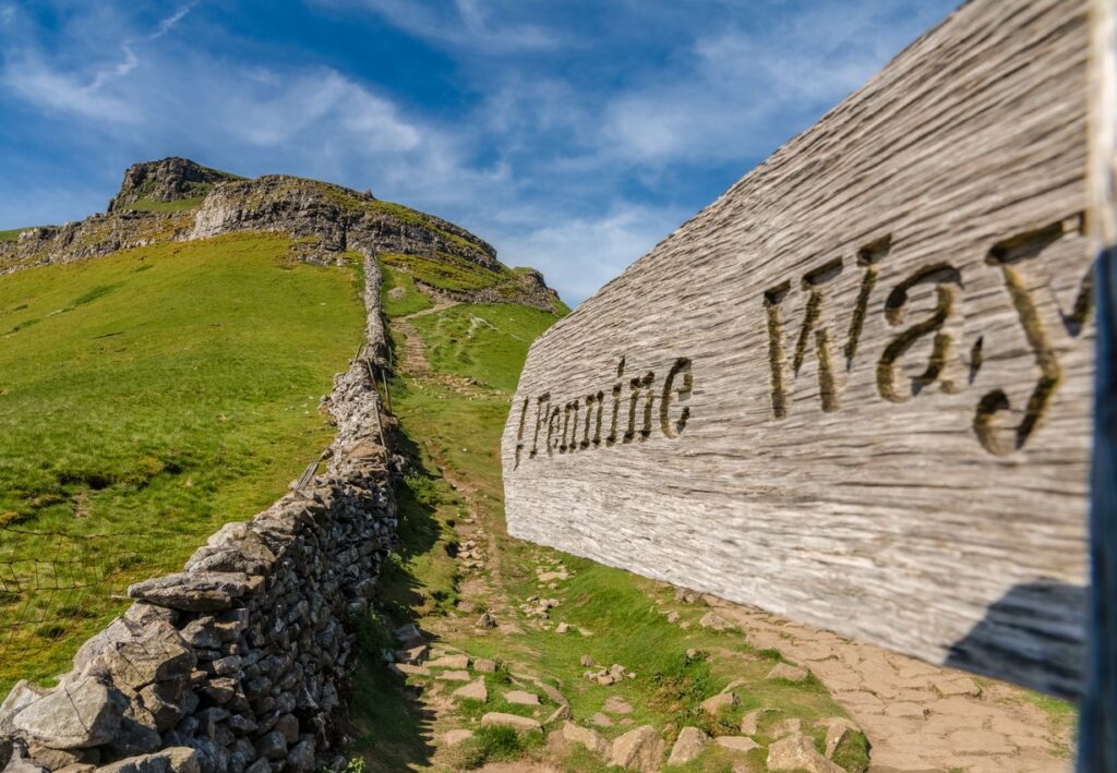 Pennine Way - Pen-Y-Ghent in the background, North Yorkshire, England, UK