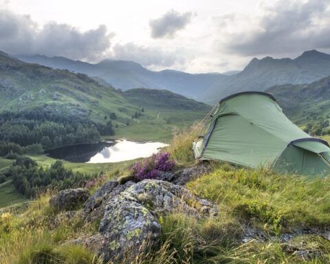 Tent pitched in mountains - Semi wild camping in the Lake District