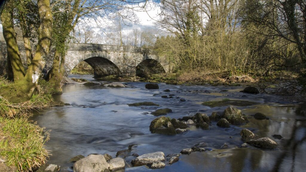 Skelwith Bridge crosses the River Brathay