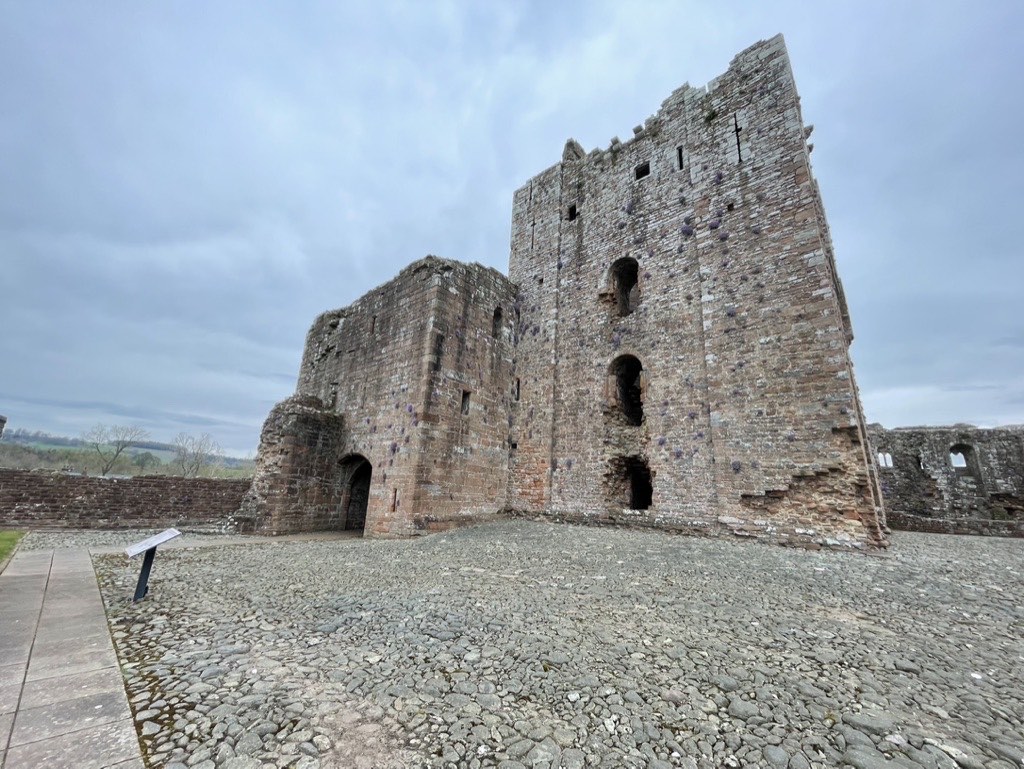 Brougham castle keep from inside the walls 