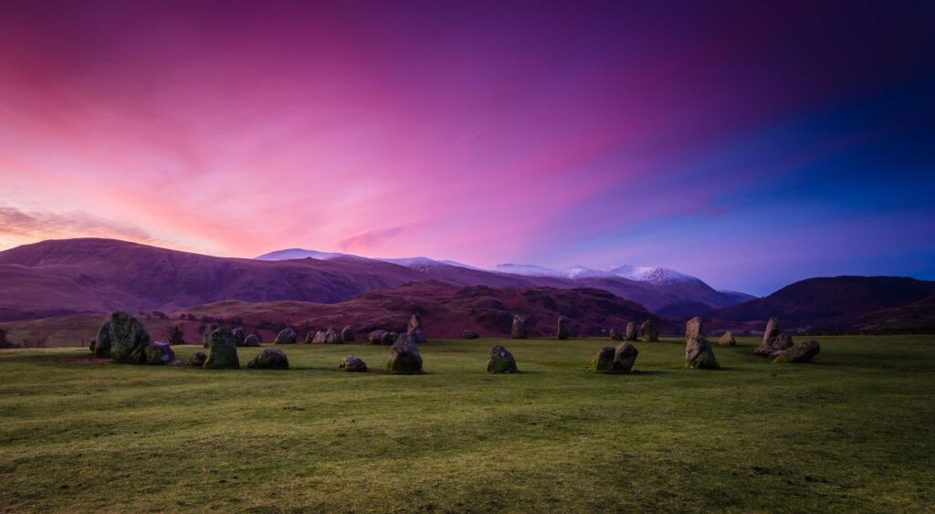 Castlerigg Stone Circle at sunset 