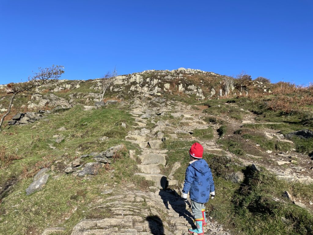 Toddler walking up Gummers How 