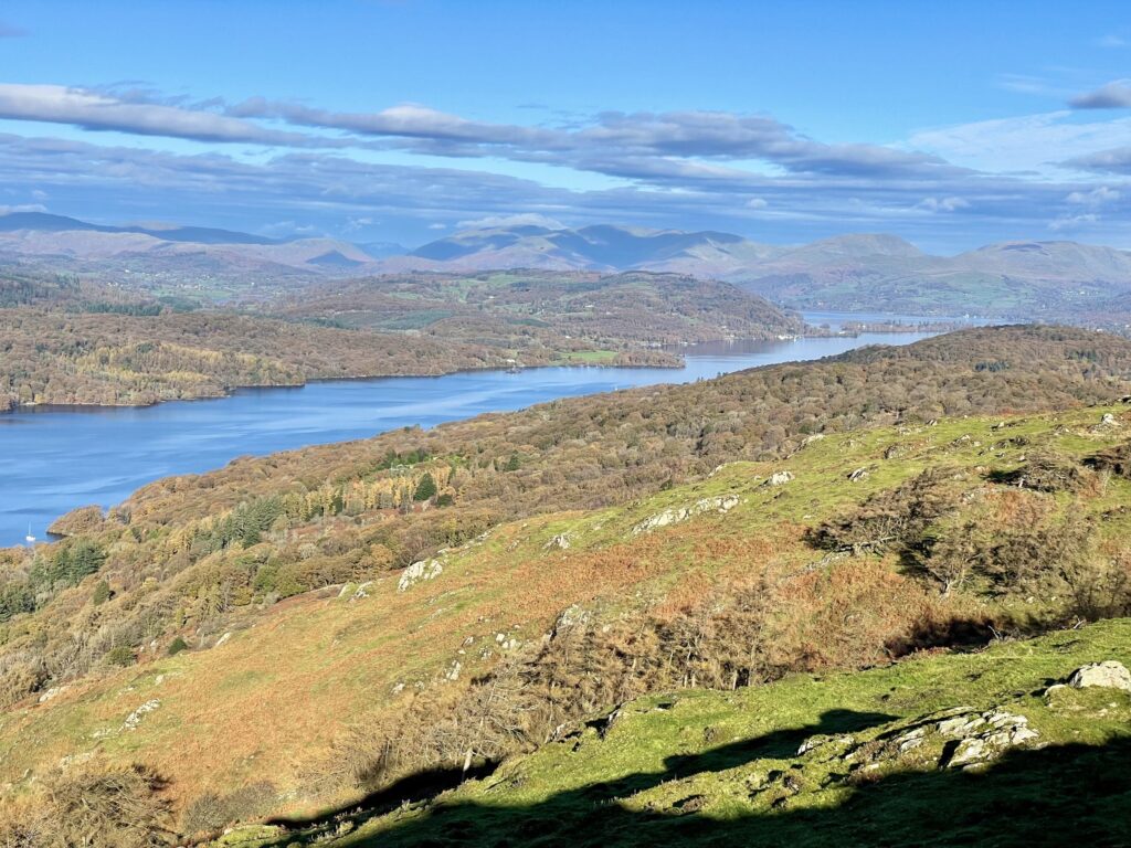 The view of Lake Windermere and Southern Fells from Gummers How