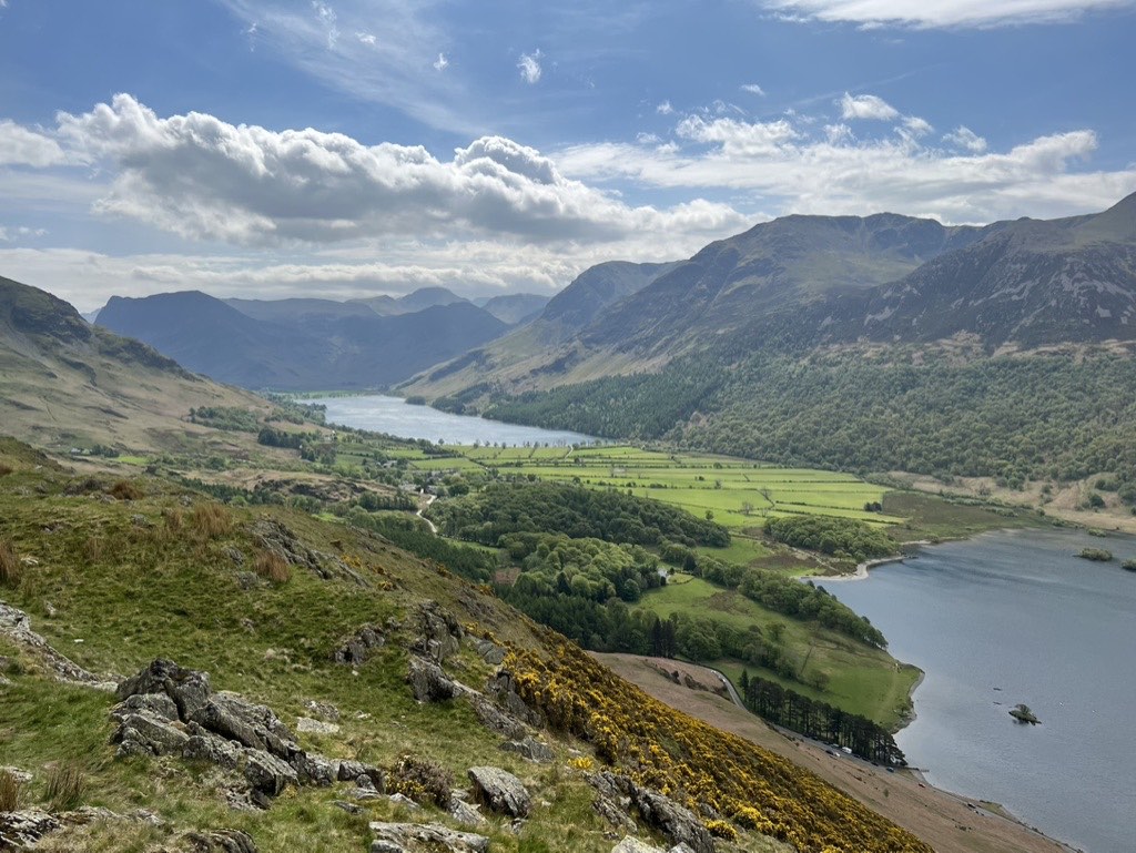 Buttermere and Crummock Water from Rannerdale Knotts